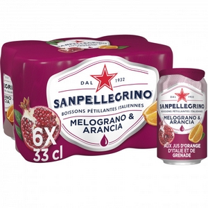 Sanpellegrino boisson pétillante à la grenade et à l'orange 6x33cl