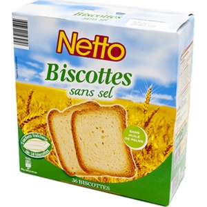 Netto biscottes sans sel 36 tranches 300g
