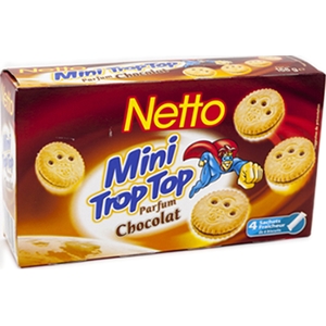 Netto biscuit fourré chocolat mini troptop 168g