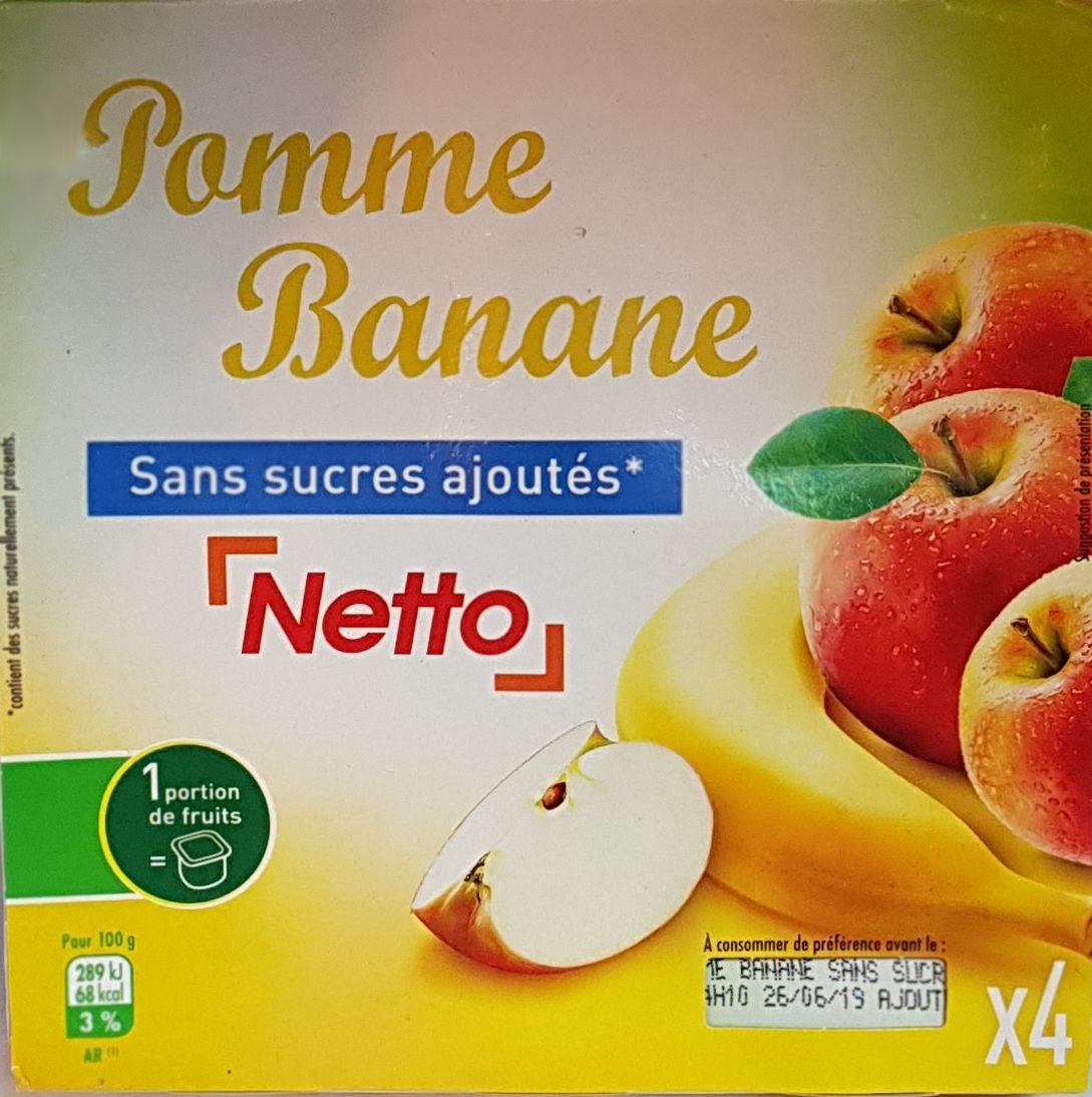 Netto compote pomme/banane 4x100g