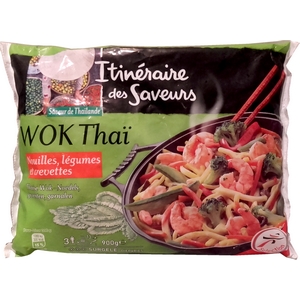 Wok thai itinéraire des saveurs nouilles cuisinés aux légumes et crevette 900g