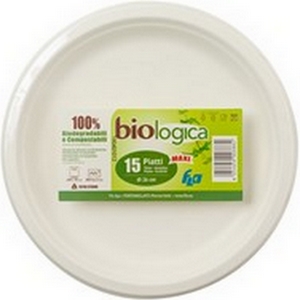 Flo Biologica assiettes plates 100% biodégradables et compostables 23cm x15