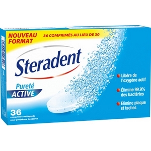 Nettoyant prothèse stéradent pureté active 3 en 1 x36