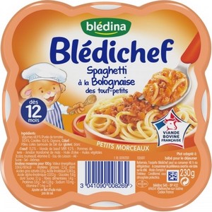 Blédichef spaghetti à la bolognaise dès 12 mois 230g
