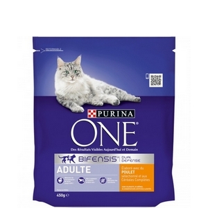 Purina One croquettes chat adulte, poulet 450g