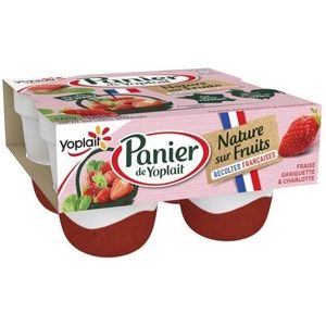 Panier de Yoplait nature sur fruits fraise 4X125G