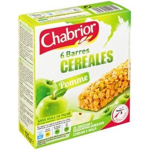 Chabrior 6 barres de céréales à la pomme 125g