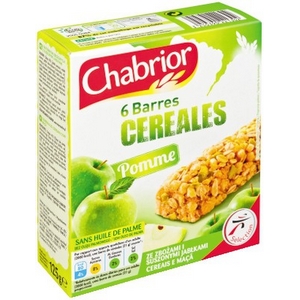 Chabrior 6 barres de céréales à la pomme 125g