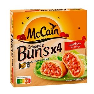 Mac-cain original Bun's jambon, ketchup 4x100g