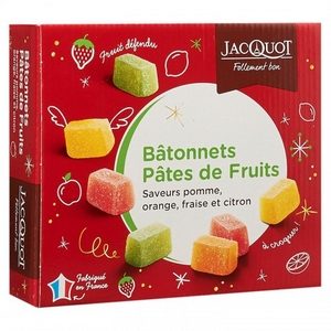 Jacquot bâtonnets pâtes de fruits saveurs pomme, orange, fraise et citron 1kg