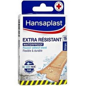 Hansaplast pansements extra résistant waterproof x16 26mm sur 76mm