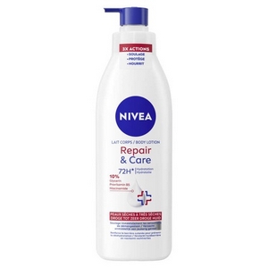Nivéa lait corps 72H hydratation 3 actions soulage protège nourrit peaux sèches à très sèches 250ml
