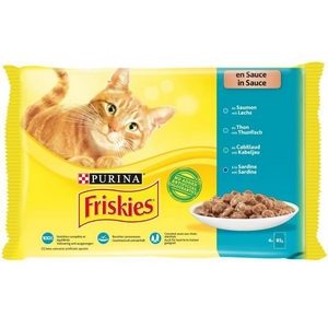 Friskies en sauce aliment complet pour chats adultes au saumon 4x85g 340g