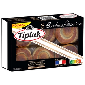 Tipiak 6 bouchées pâtissières pâte feuilletée 150g