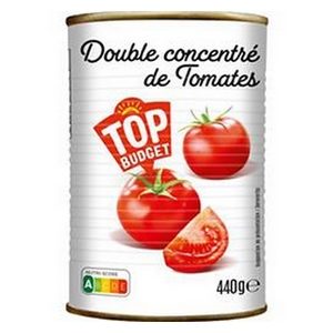 Top budget double concentré de tomates 440g