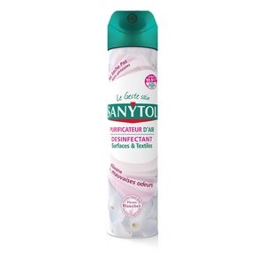 Sanitol purificateur d'air fleurs blanches désnfectant surfaces et textiles 300ml