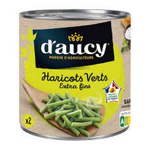 D'aucy haricots verts extra fins 1/2 220g