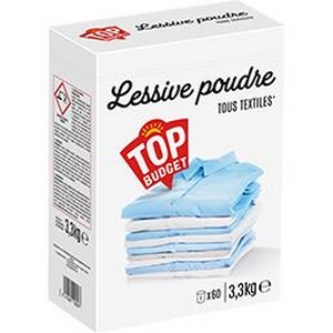 Top Budget lessive en poudre tous textiles 3.3kg