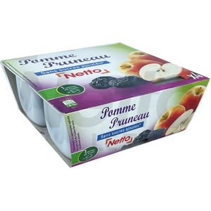 Netto compote pomme/pruneau sans sucres ajoutés 4x100g