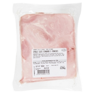 Epaule de porc cuite standard, découennée dégraissée 5 tranches 225g