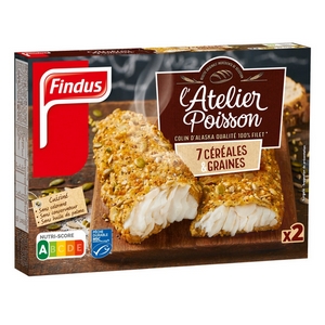 Findus l'atelier poisson filet de colin d'Alaska 7 céréales & graines x2 250g