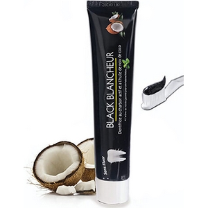 Dentifrice black blancheur au charbon actif et à l'huile de noix de coco sans fluor 100g