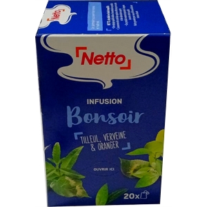 Netto infusion Bonsoir tilleul, verveine et oranger x20x1,4g 28g