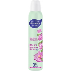 Déodorant anti-traces Monsavon au lait fleur de lotus 0% alcool 200ml